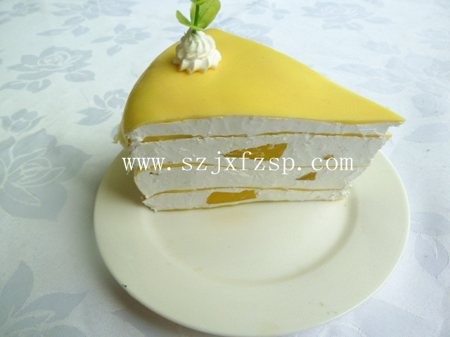 仿真食品：芒果三角蛋糕食品食品模型