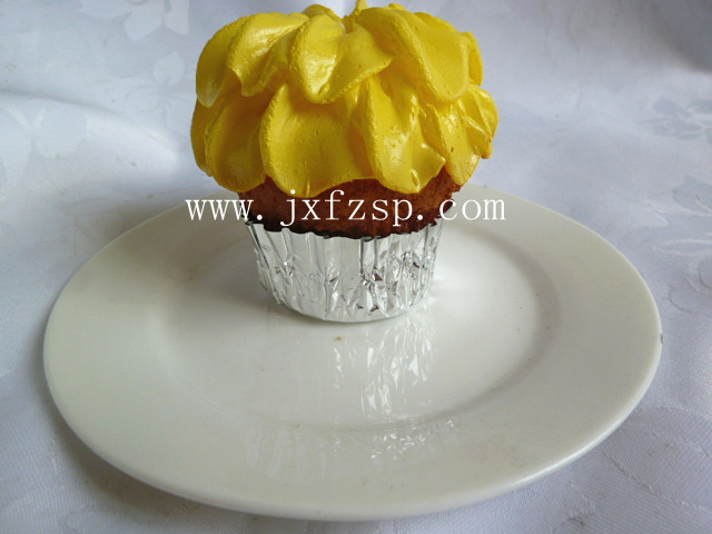 <b>仿真蛋糕模型：黄色杯装蛋糕食品模型</b>