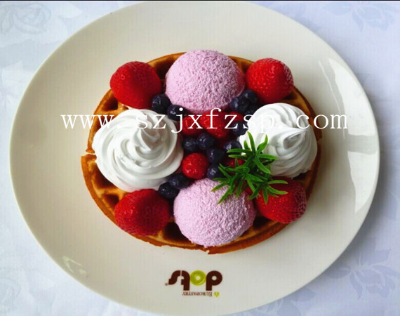 漫咖啡假菜：草莓冰激凌松饼假菜模型