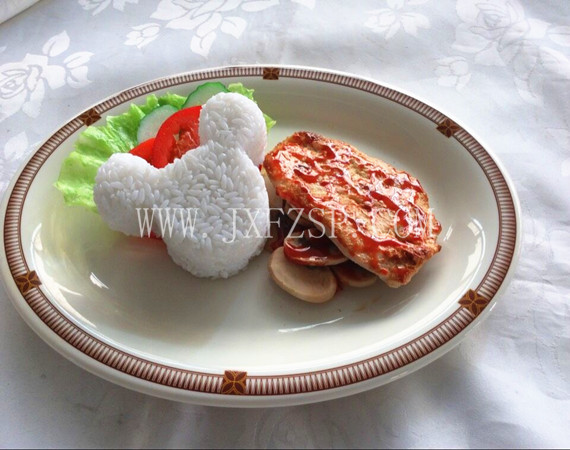 <b>香港食品模型 烤鸡胸肉与赖斯食品模</b>