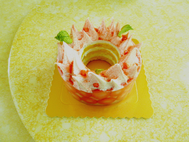仿真食物模型  新鲜草莓果冻年轮蛋糕模型