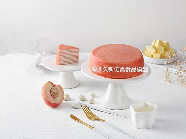 仿真蛋糕模型 水蜜桃千层蛋糕型