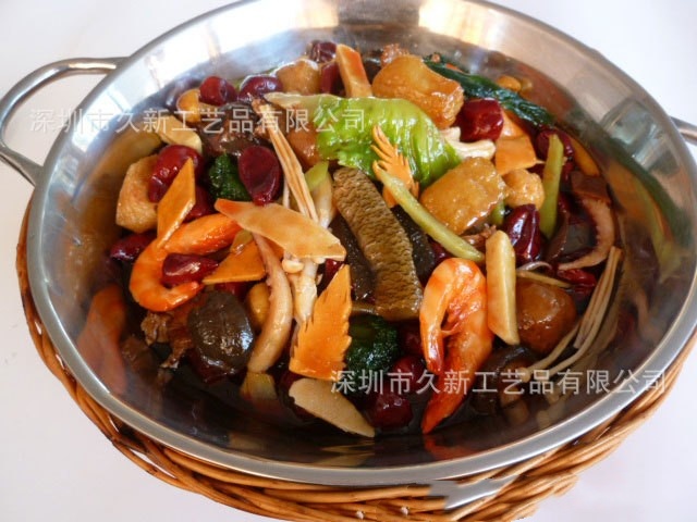 大盆菜食物模型 海鲜干锅模型