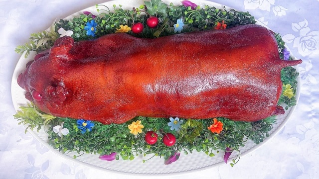 假菜 公明烤乳猪模型